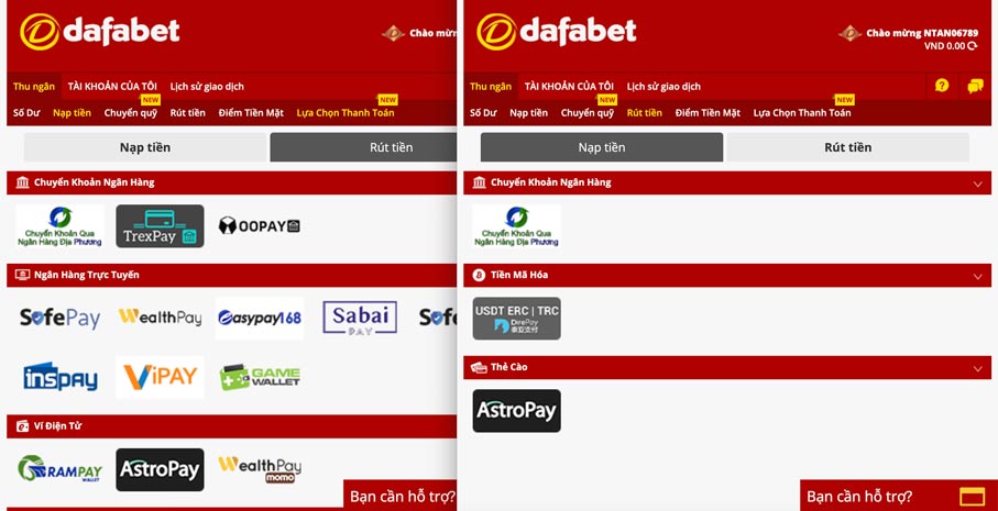 nạp tiền dafabet